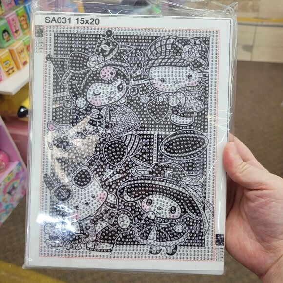 Brand New DIY Hello Kitty Kuromi Black & White Diamond Beads Art With Frame - Picture 2 of 9